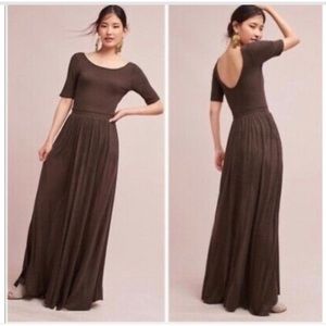 Brown Bordeaux maxi dress (From Anthropologie)